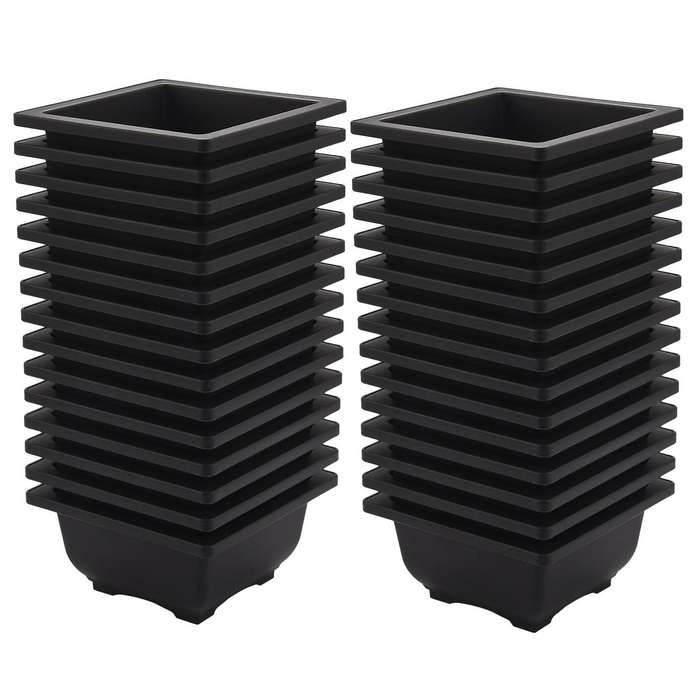 30 Pcs 4.7 Inch Flower Pot, Square Plastic Bonsai Training Pot