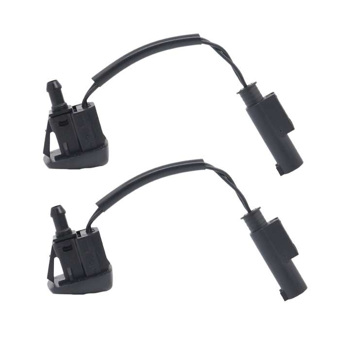 2x 61667046060 Front Black Windshield Wiper Spray Jet Washer Nozzle
