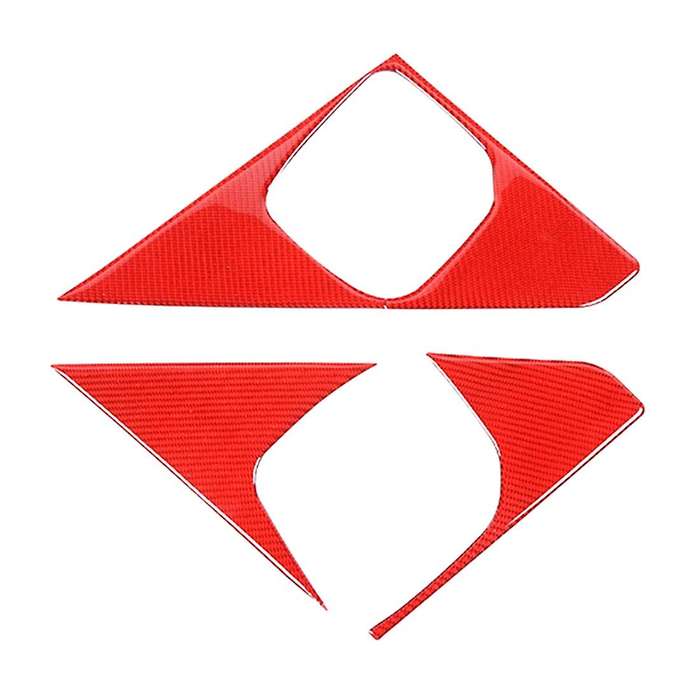 Front Triangle Panel Cover Trim for Dodge Ram 1500,red Carbon Fiber