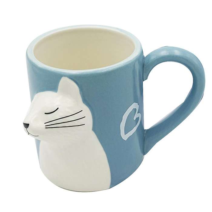Black and White Cat Couple Cup Cute Pet Cat Pair Cup Home Decoration