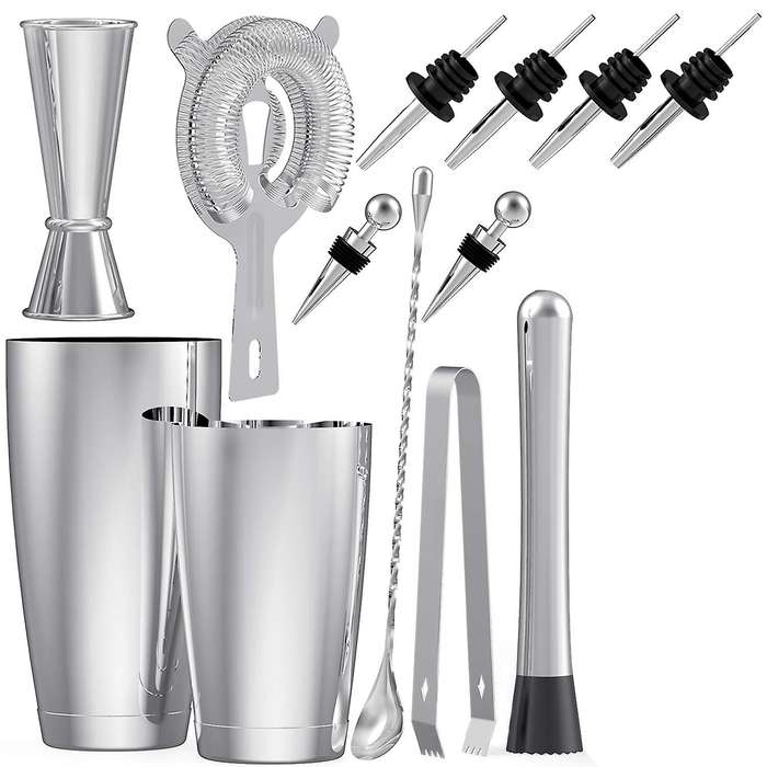 Stainless Steel Boston Bar Set Tools with 28oz/20oz Shaker Tins