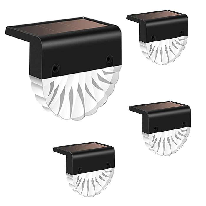 4 Pack Solar Deck Lights Waterproof Solar Step Lights