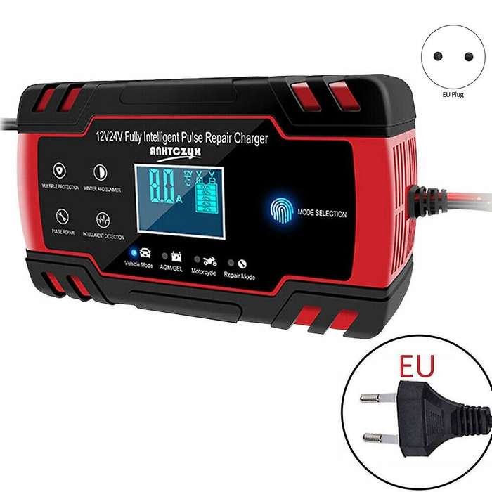 Car 12v/24v Power Bank Battery Charger with Lcd Display Eu Plug