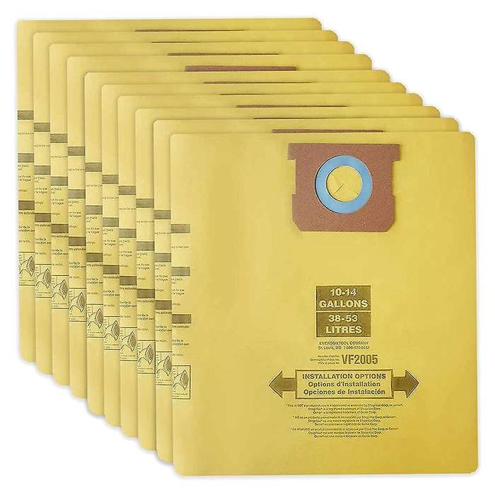 10 Pack Replacement Type I Vacuum Filter Bags 9067200 for Shop Vac