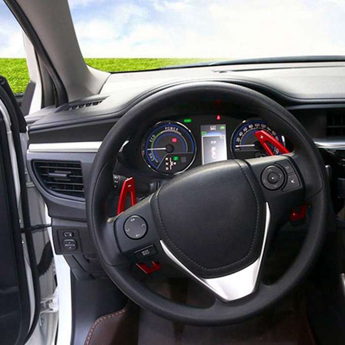 2x Aluminum Alloy Paddle Shifter for Toyota Camry 2012-2016, (red)
