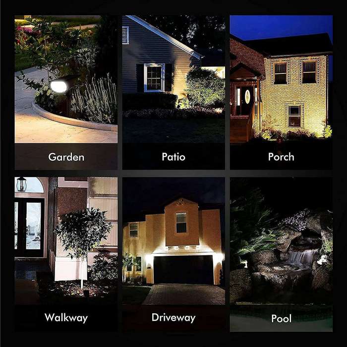 Solar Spot Lights Outdoor Lights Wall Lights for Porch Yard 2 Pcs A