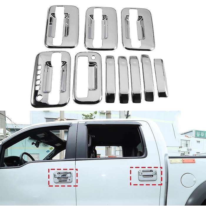 External Door Handle Covers for 2004-2019 Ford F150 Silver