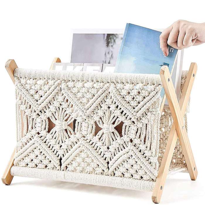 Bohemian Magazine Rack Storage Rack for Books, Newspapers, Home