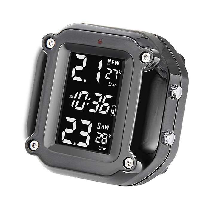 Motorcycle Tpms Motos Tyre Temperature Alarm with 2 External Sensors