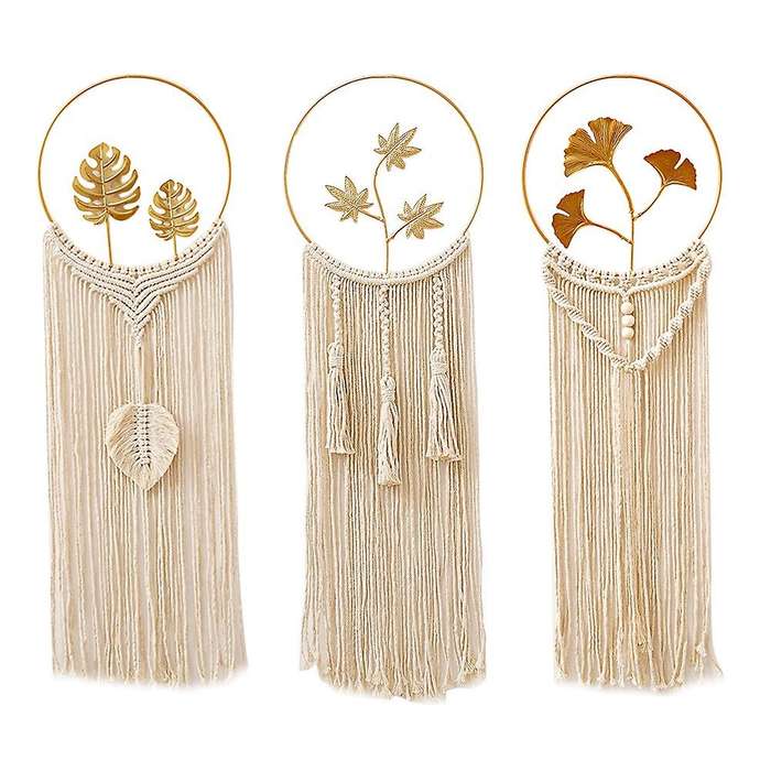 3pcs Macrame Dream Catcher, Home Decor Wall Hanging Decor Craft Gift