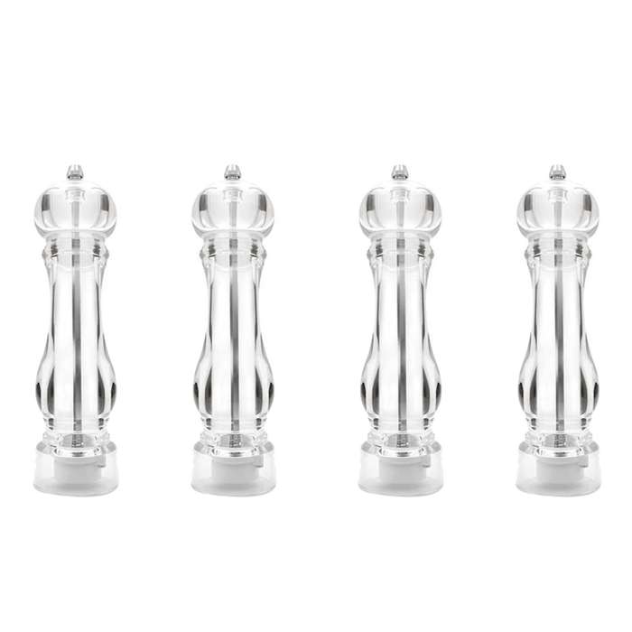 4 Pack Salt and Pepper Grinder Mill Set for Whole Peppercorn and Salt