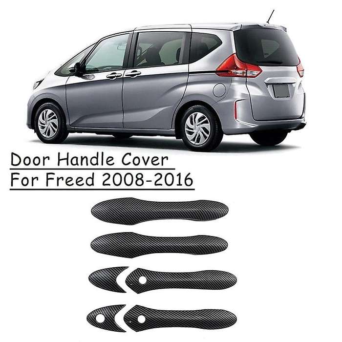 Abs Carbon Fiber Outside Exterior Door Handle Protector Cover(3 Hole)