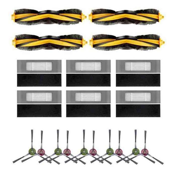 1set for Ecovacs Deebot Ozmo T8 Robot, Main Brush Side Brush Filter