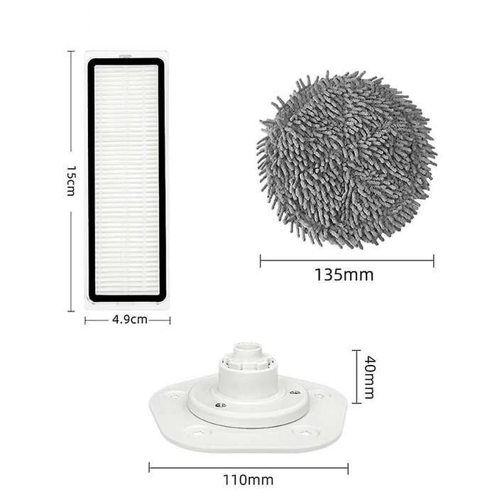 Main Side Brush Filter and Mop Pad for Mijia Pro Xiaomi Stytj06zhm
