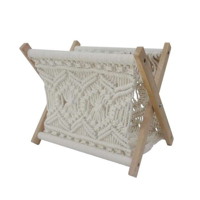 Boho Magazine Holder, Towel Storage Basket, Rustic Home Bedroom Decor