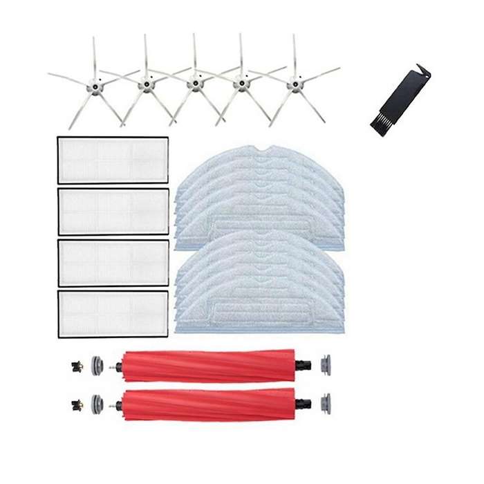 22pcs Main Brush Side Brush Hepa Filter Mop Cloth for Xiaomi Roborock