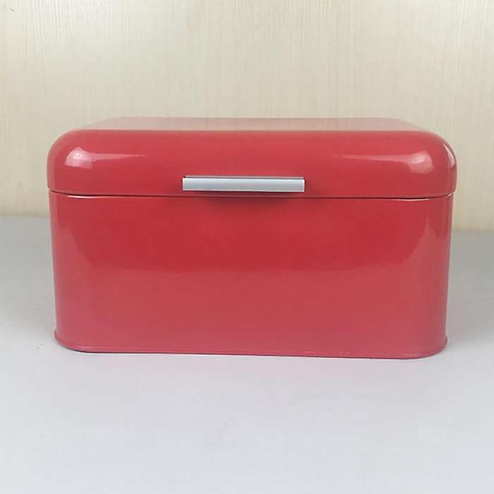 Solid Color Retro Bread Bin Box Kitchen Storage Container Black