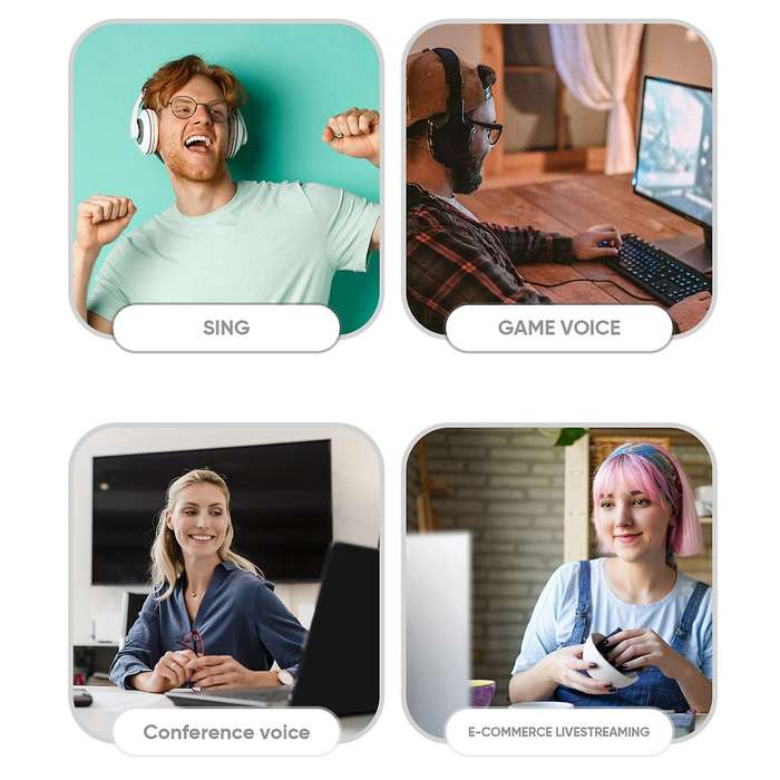 Bluetooth5.0 Desktop Usb Microphone,mute/volume Function with Speaker