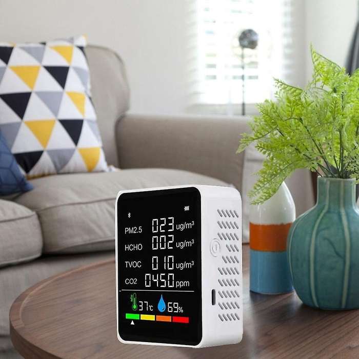 6 In1 Co2 Air Quality Monitor Digital Temperature Sensor Tester