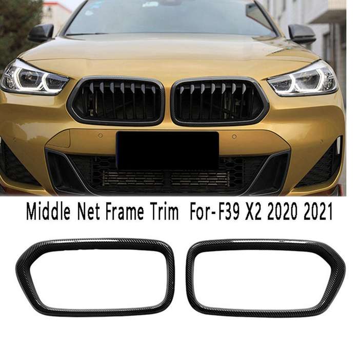 Car Bumper Grill Frame Cover Middle Net Frame Trim Carbon Fiber