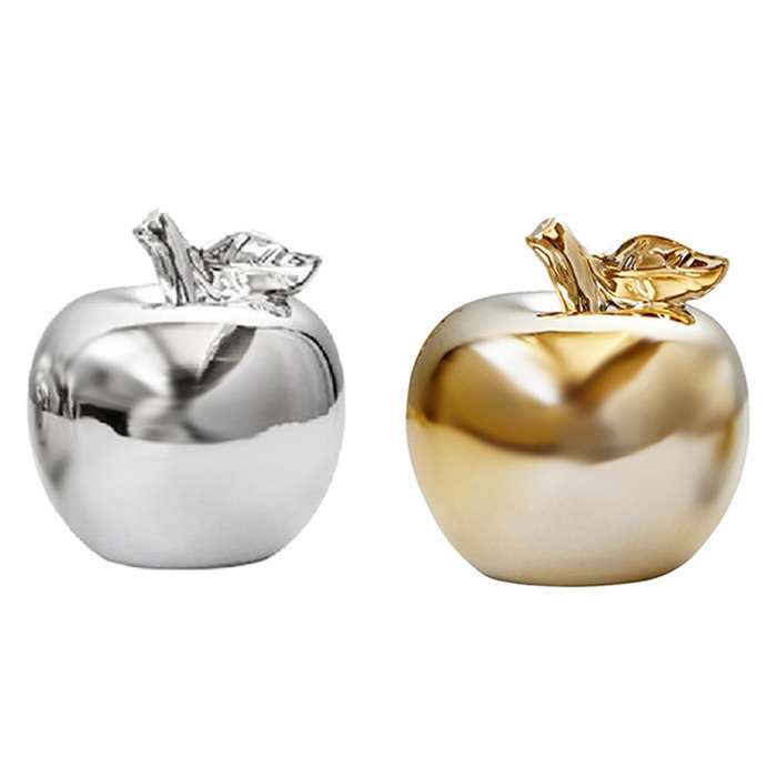 Ceramic Apple Figurines Ornaments Props Home Decoration-golden