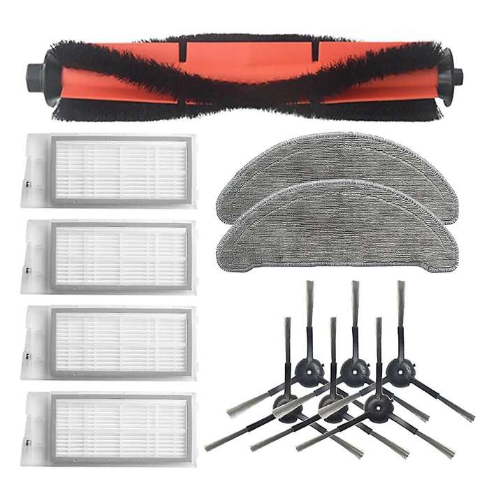 13pcs for Roidmi Eve Plus Main Brush Hepa Filter Side Brush Mop Cloth