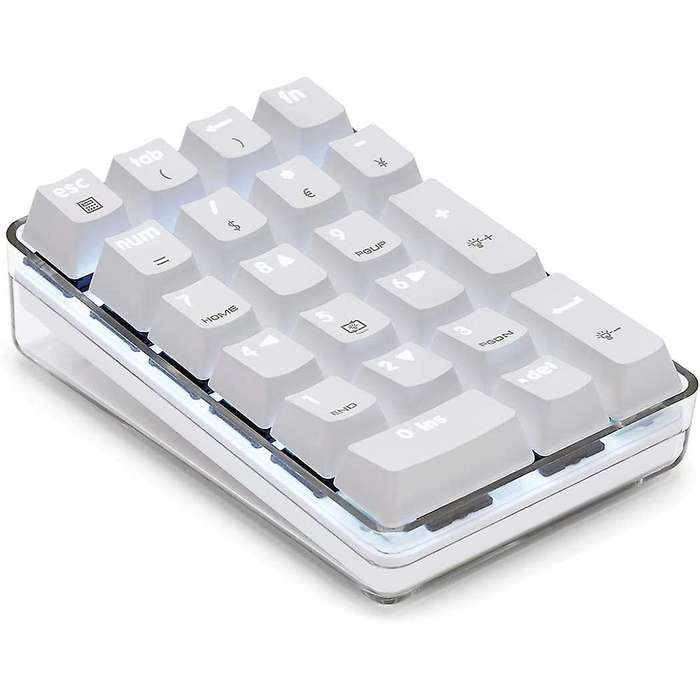 Mechanical Numeric Keypad Wired Gaming Keypad White Backlit 21 Keys
