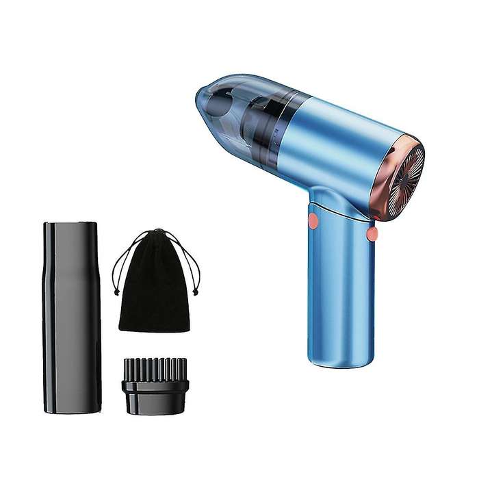 8000pa Car Vacuum Cleaner 120w Wireless Handheld Mini Portable Blue