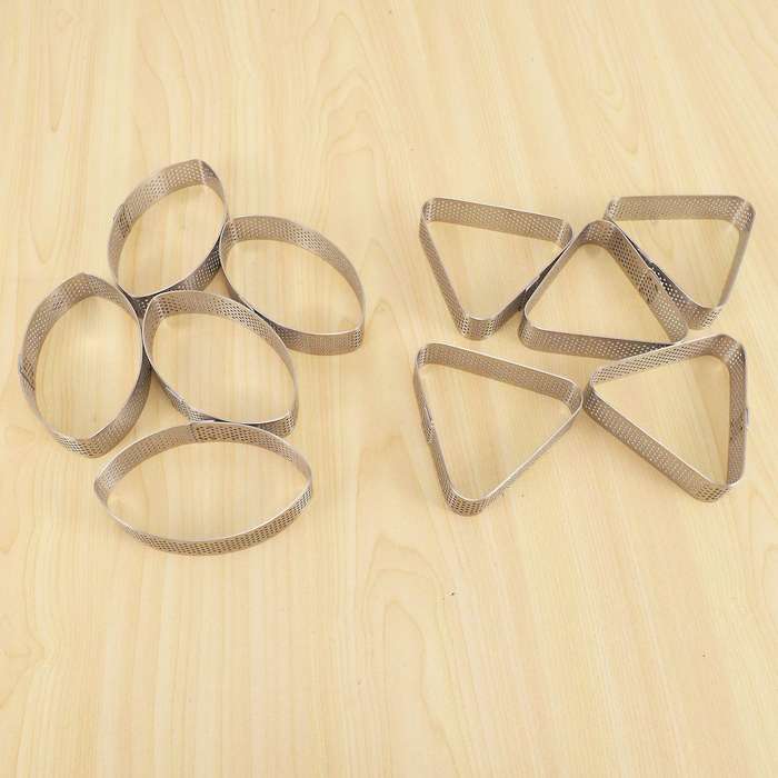 10 Pcs Boat Shape & Triple-cornered Stainless Steel Tart Ring Mould