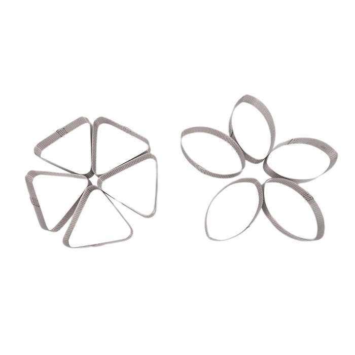 10 Pcs Boat Shape & Triple-cornered Stainless Steel Tart Ring Mould
