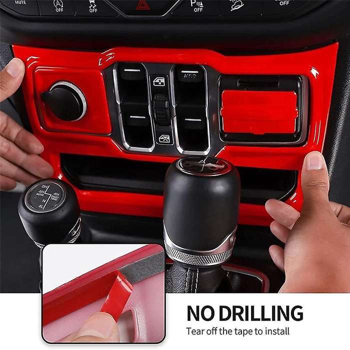 Window Control Panel Trim for Jeep Wrangler Jl 2018-2022,red