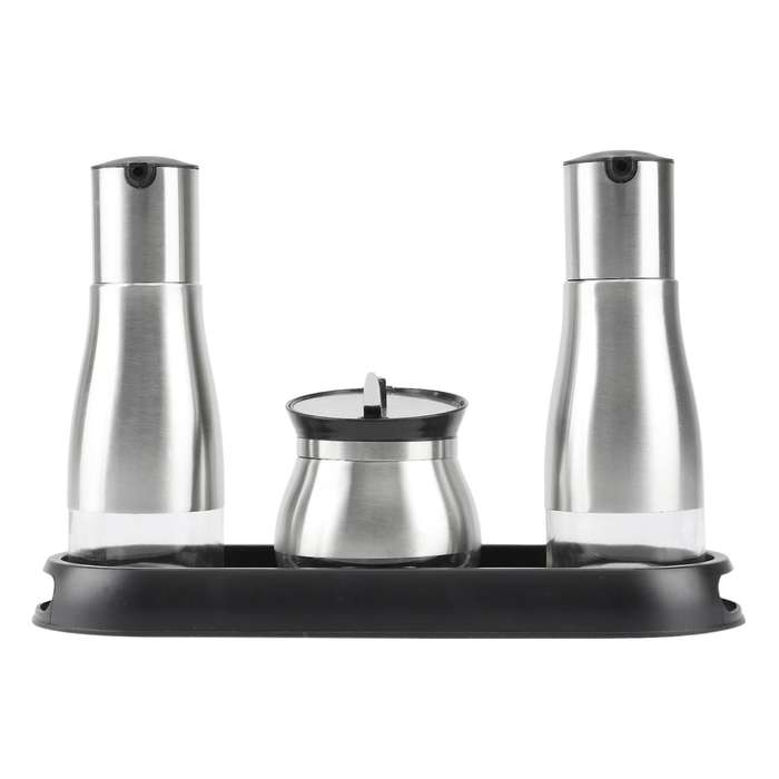 Oiler Seasoning Jar 3-piece Funnel Glass Leak-proof Bottle with Base