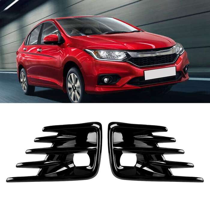 Gloss Black Car Bumper Fog Light Grille Cover Trim for Honda City