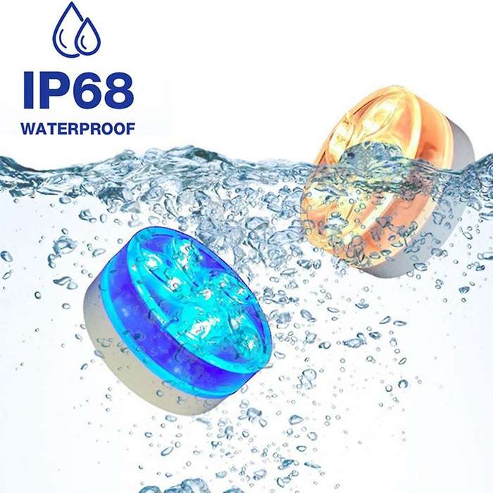 4pack Submersible Pool Led Lights, with Rf Remote,light for Aquarium