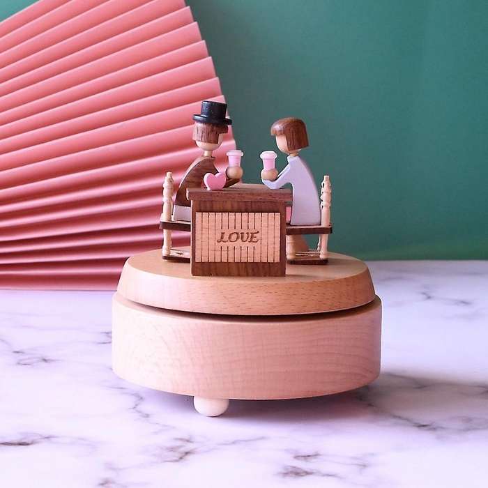 Handmade Beautiful Love Couple Mechanical Music Melody Box