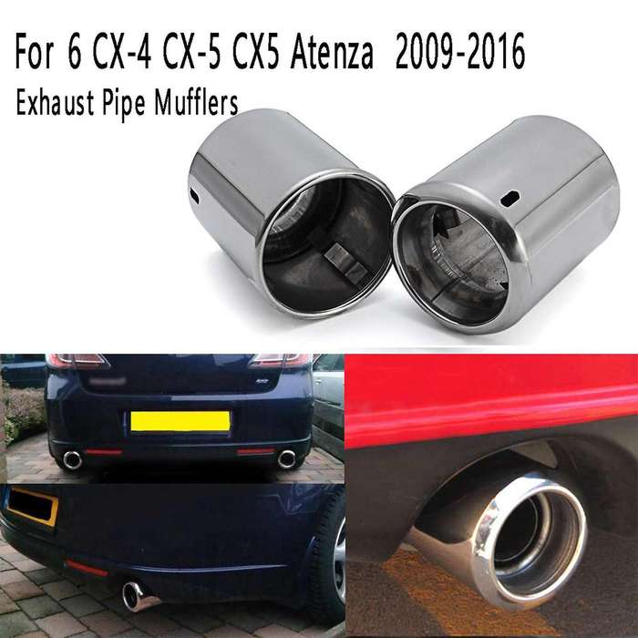 2pcs Car Exhaust Pipe Stainless Steel Muffler Tail Pipes for Mazda 6