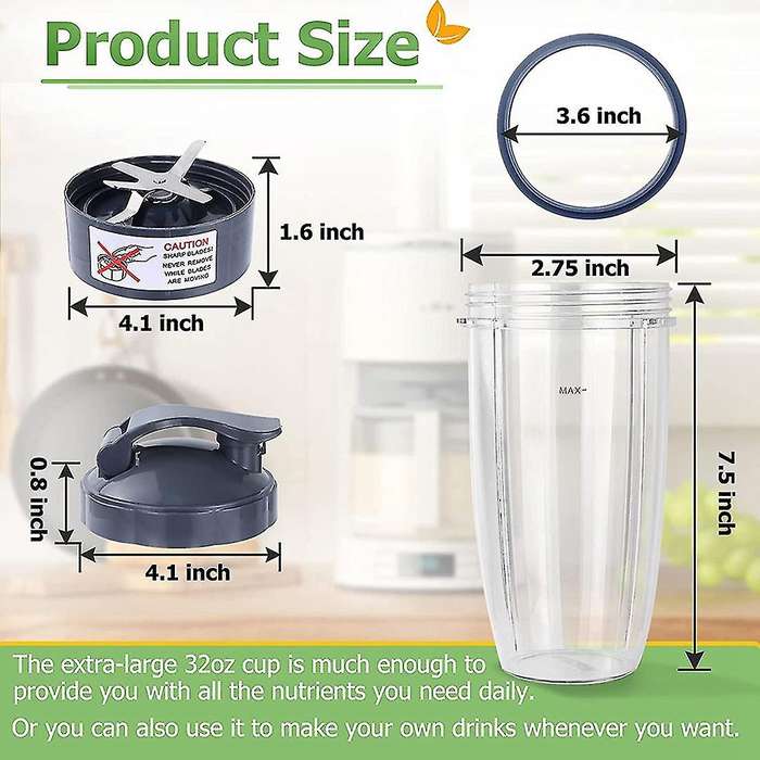 32oz Blender Cups for Nutribullet Blender 600w & 900w Models Nb-101b