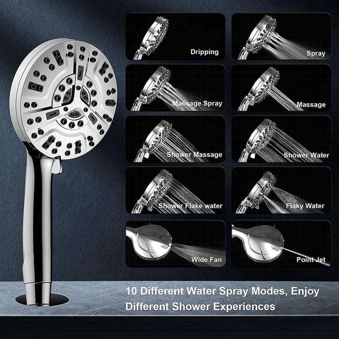 High Pressure Shower Head Set - Shower Head with 80 Inch Hose