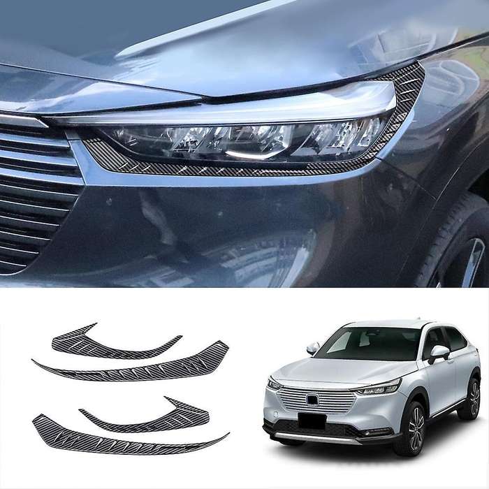 For Honda Hrv Vezel 21-22 Headlight Eyebrow Eyelid Cover Carbon Fiber