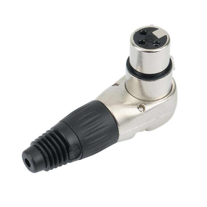 10pcs 3 Pins Xlr Connector Head 90 Degree Right Angle, Silver