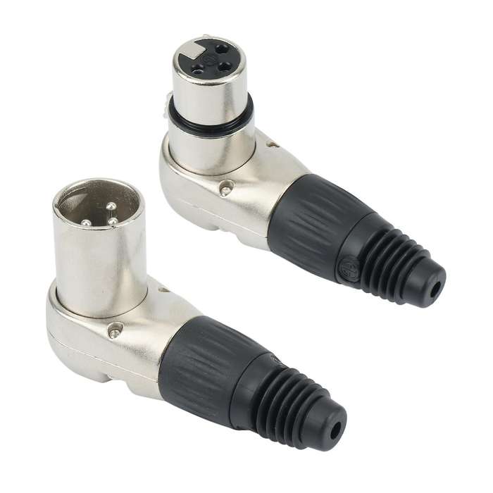 10pcs 3 Pins Xlr Connector Head 90 Degree Right Angle, Silver