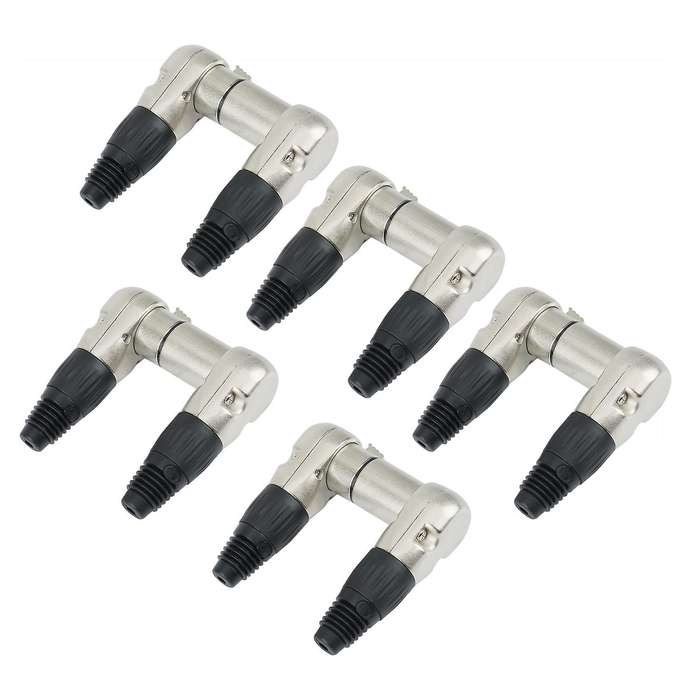 10pcs 3 Pins Xlr Connector Head 90 Degree Right Angle, Silver