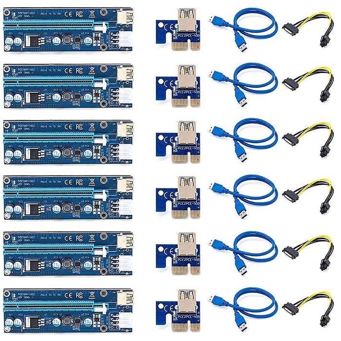 6pcs Ver009s Usb 3.0 Pci-e Riser Express Extender Riser Adapter Card