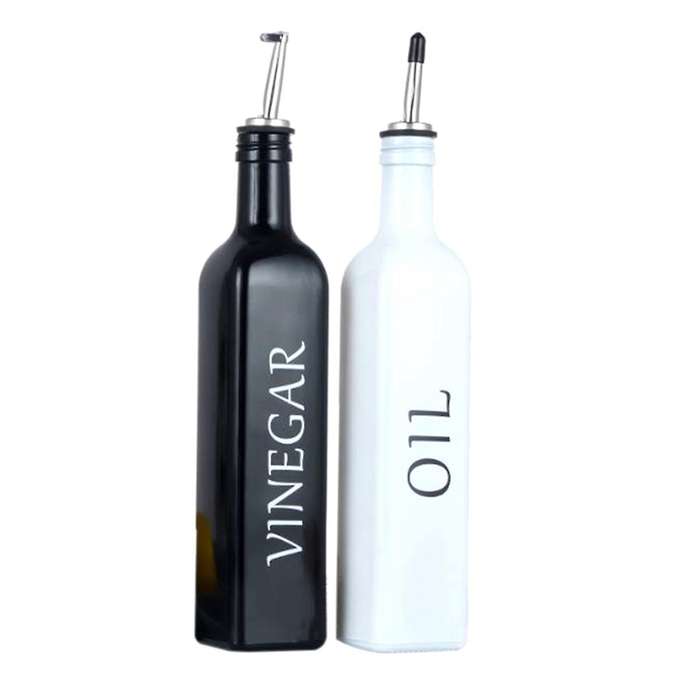 500ml Oil Can Kitchen Set Automatic Opening and Closing Glass Soy