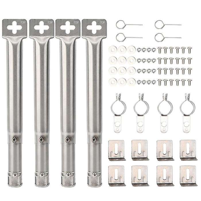 4pcs Universal Adjustable Stainless Steel Bbq Gas Grill Accessories