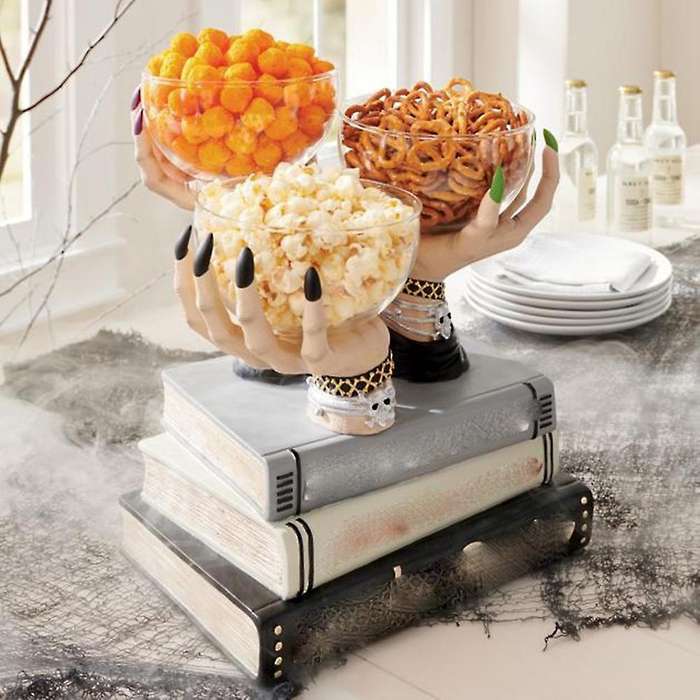 Halloween Decor Skeleton Hand Candlestick Holder (combination)