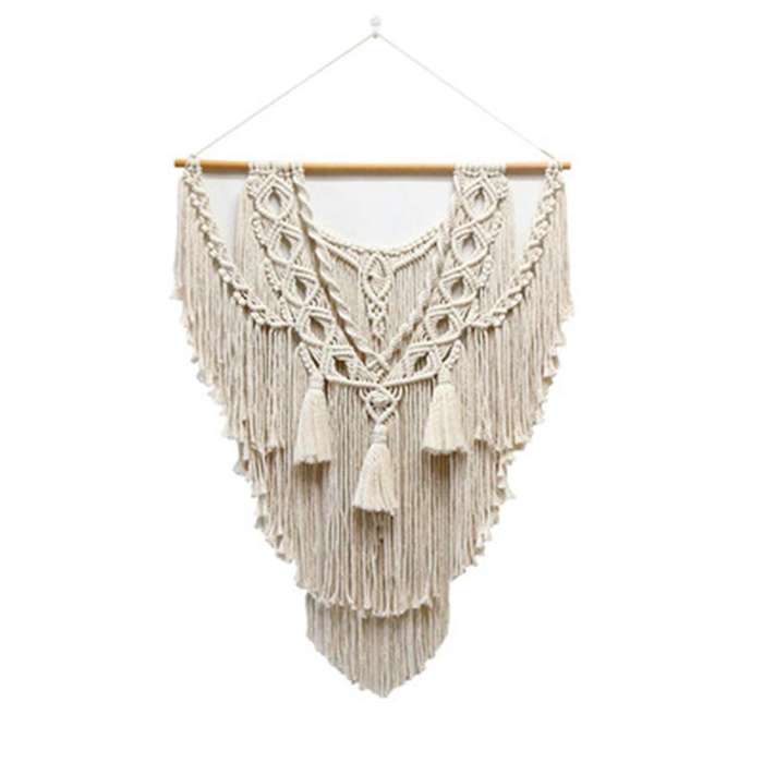 Boho Decorative Macrame Tapestry Woven Cotton for Home Apartment Dorm