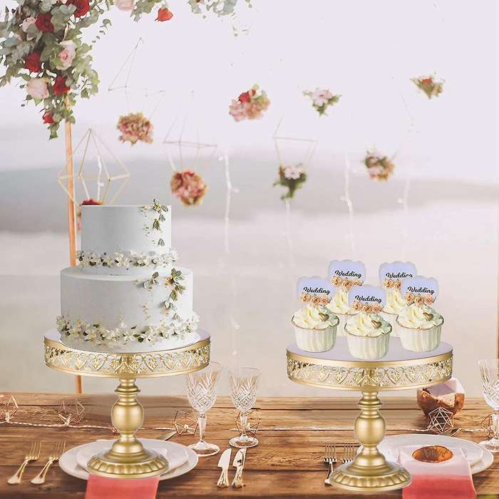 Cake Rack Golden Props Tableware Plate Wedding Party Serving Tray S
