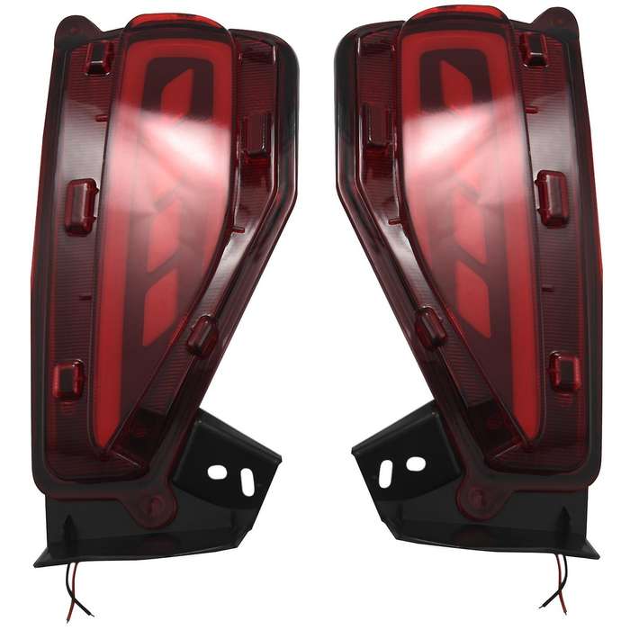 1 Pair Led Rear Bumper Reflector Brake Tail Light Lamp Fits 2015-2017