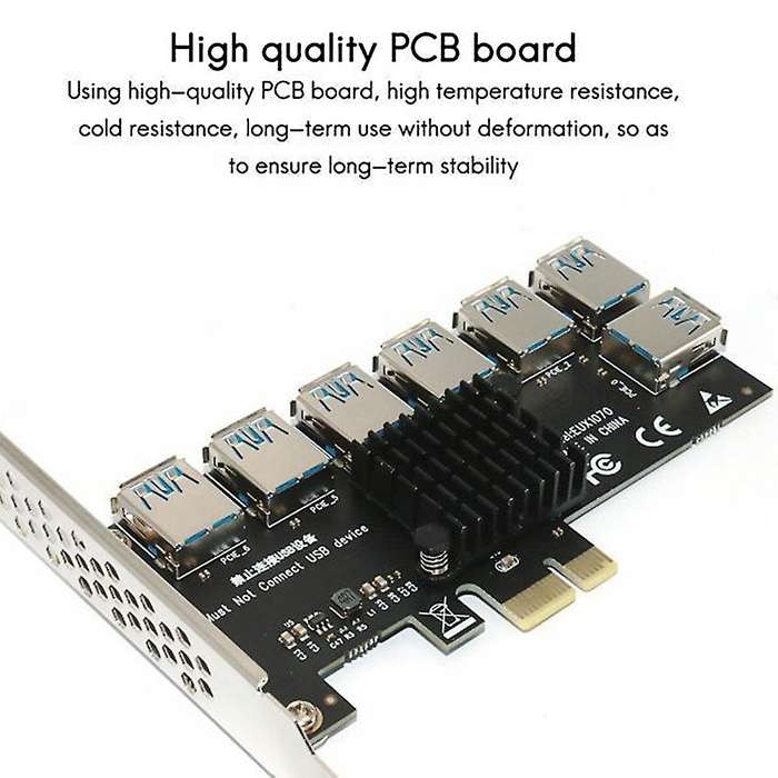 Pcie 1 to 7 Usb3.0 Riser Card for Pci Express Riser Graphic Card